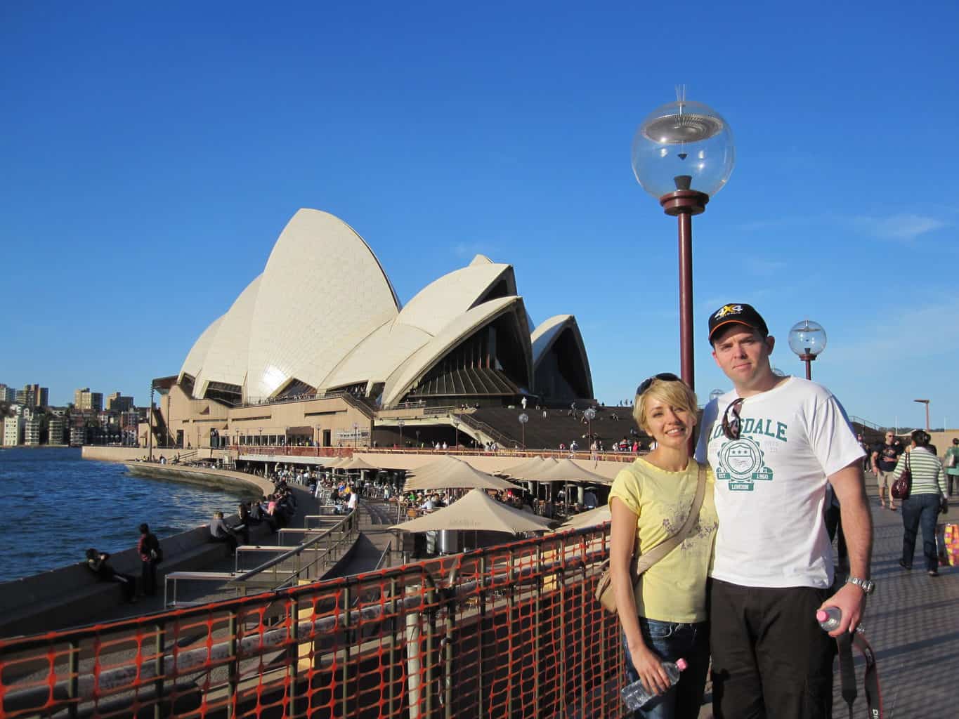 Ryan and his wife at the front of the Sydney Opera House